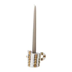 Bloomingville Caty Lysestage - 2 stk. H 9,5 x B 1,4 x L 15,8 cm - Stentøj - Brun