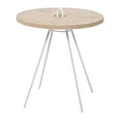 Bloomingville Chloe Sidebord H 50 x Ø 45 cm - Mdf/metal - Hvid/natur