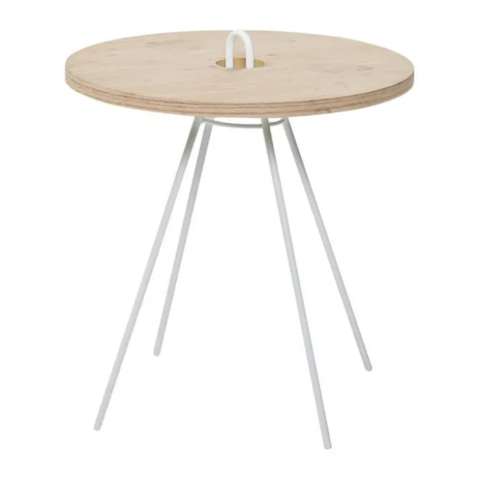 Bloomingville Chloe Sidebord H 50 x Ø 45 cm - Mdf/metal - Hvid/natur