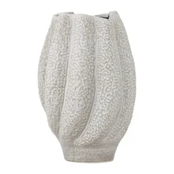 Bloomingville Cove Vase Ø 19,5 x H 28 cm - Stentøj - Hvid