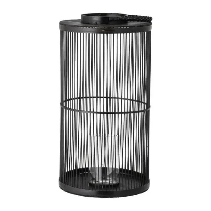 Bloomingville Effie Lanterne H 50,5 x Ø 29 cm - Bambus/glas - Black