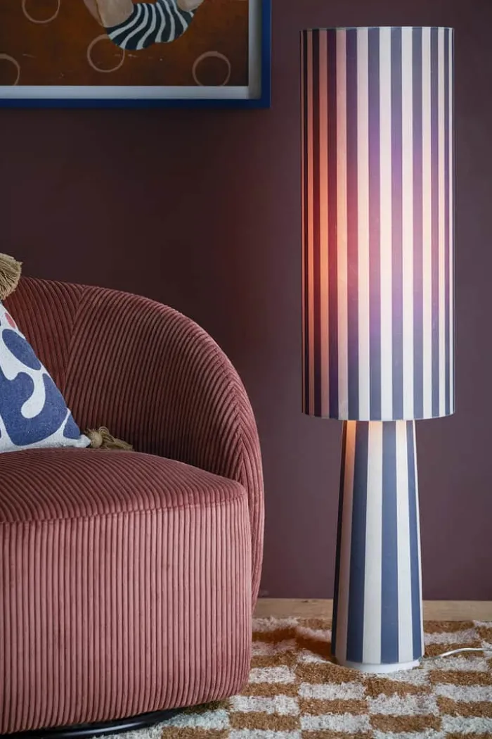 Bloomingville Emmie Gulvlampe Ø 28 x H 120 cm - Polyester - Blå