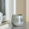 Bloomingville Fyrfadsstage - Imran Ø 10 x H 9 cm - Genanvendt glas - Grå