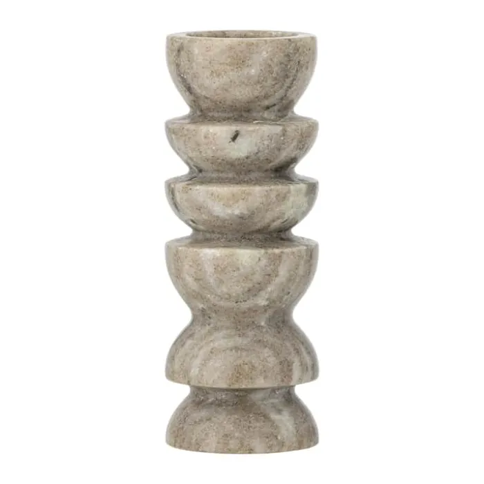 Bloomingville Fyrfadsstage - Tasya Ø 6,5 x H 17 cm - Marmor - Natur