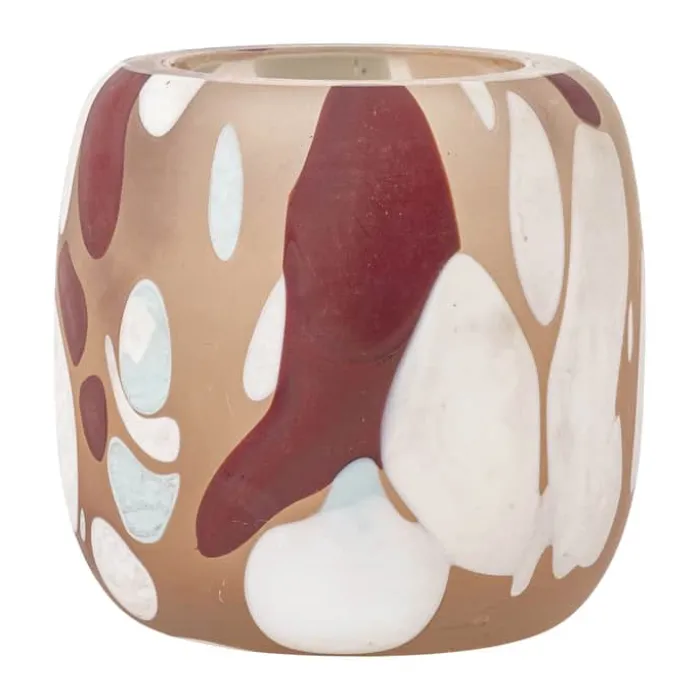 Bloomingville Fyrfadsstage - Karan Ø 9 x H 9,5 cm - Genanvendt glas - Rose