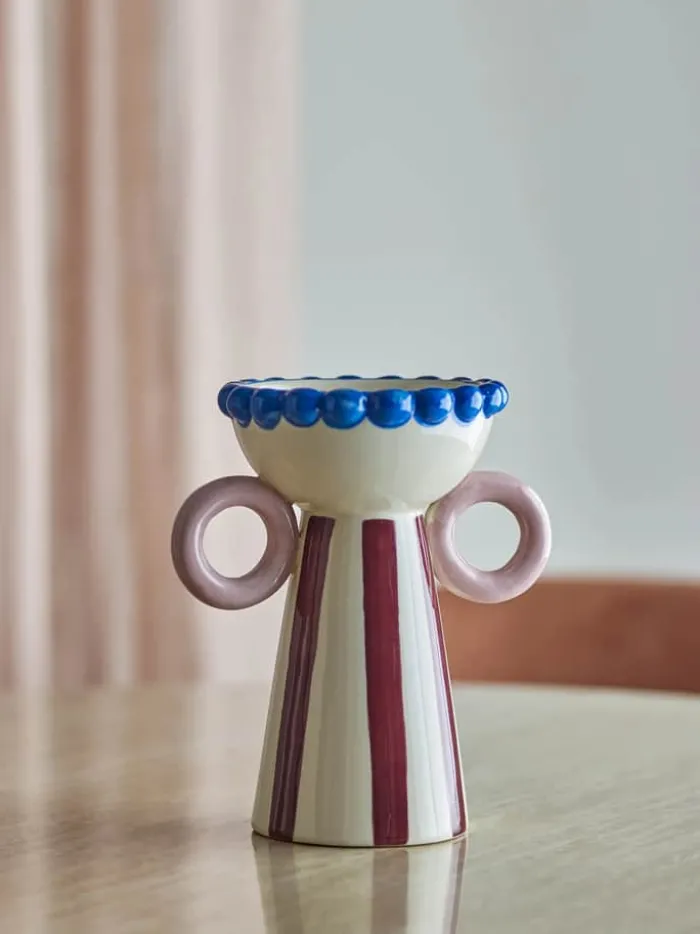 Bloomingville Hyldia Vase H 21 cm - Stentøj - Multifarvet