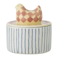Bloomingville Krukke m. låg - Biona H 12 x B 11 cm - Stentøj - Lyserød