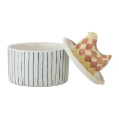 Bloomingville Krukke m. låg - Biona H 12 x B 11 cm - Stentøj - Lyserød
