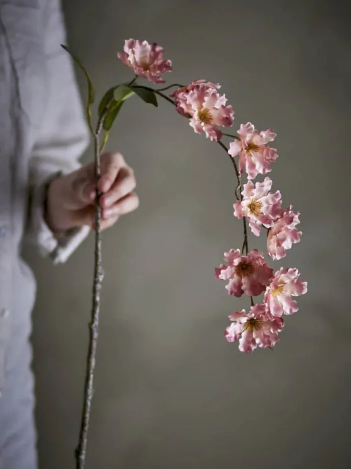Bloomingville Kunstig blomst - Wild cherry stilk H 90 cm - Polyster - Lyserød