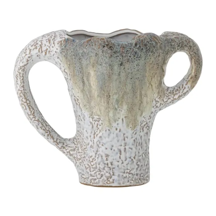 Bloomingville Ledger Vase H 21 x B 15 x L 26 cm - Stentøj - Grøn