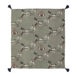 Bloomingville Loome Plaid B 130 x L 160 cm - Genanvendt bomuld - Grøn