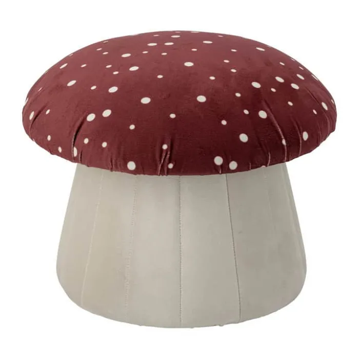Bloomingville Lue Puf H 30 cm - Polyester - Rød