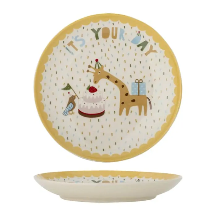 Bloomingville Mini Celebrate Tallerken Ø 16 cm - Stentøj - Gul