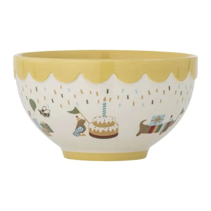 Bloomingville Mini Celebrate Skål Ø 13,5 cm - Stentøj - Gul