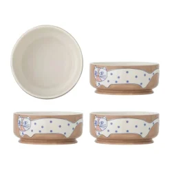 Bloomingville Missy Skål - 4 stk. Ø 14,5 cm - Stentøj - Brun
