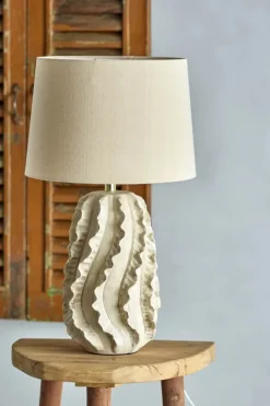 Bloomingville Natika Bordlampe H 64 x Ø 38 cm - Stentøj/hør - Natur