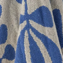 Bloomingville Nevine Plaid B 160 x L 130 cm - Bomuld - Blå