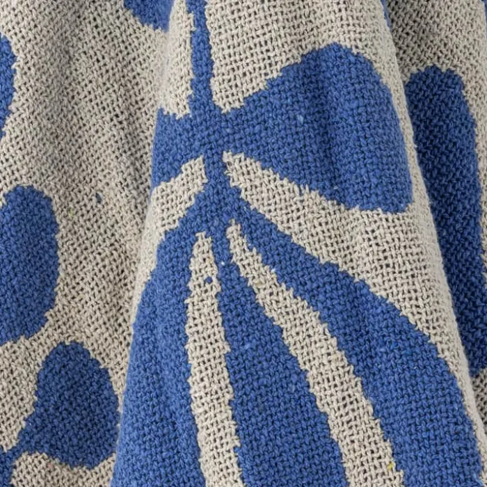 Bloomingville Nevine Plaid B 160 x L 130 cm - Bomuld - Blå