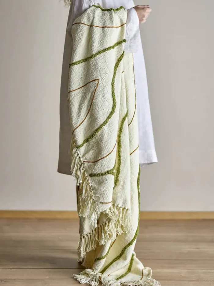 Bloomingville Osasio Plaid B 150 x L 130 cm - Bomuld - Grøn