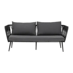 Bloomingville Pavone Sofa H 72 x B 68 x L 174 cm - Metal - Sort