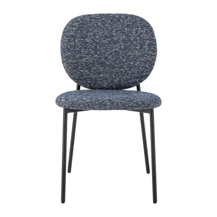 Bloomingville Percey Spisebordsstol H 82 x B 47 x D 56 cm - Træ/polyester - Blå
