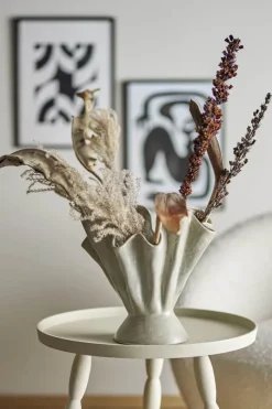 Bloomingville Plier Vase Ø 28,5 x H 29 cm - Stentøj - Natur