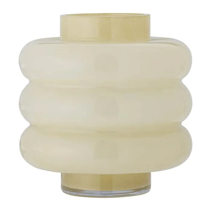 Bloomingville Sahara Vase Ø 21,5 x H 22 cm - Glas - Gul