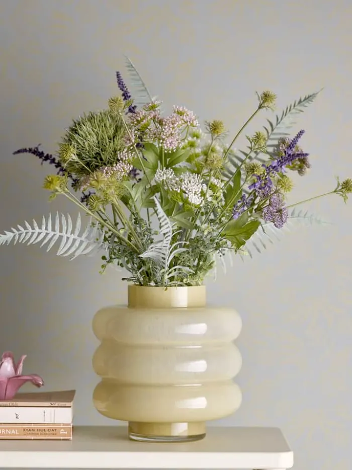Bloomingville Sahara Vase Ø 21,5 x H 22 cm - Glas - Gul