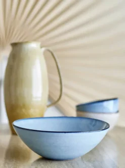 Bloomingville Sandrine Skål Ø 26,5 cm - Stentøj - Blå