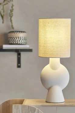 Bloomingville Sergio Bordlampe Ø 20,5 x H 54,5 cm - Stentøj/hør - Natur