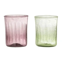 Bloomingville Sunil Vandglas - 2 stk. 24 cl - Glas - Green
