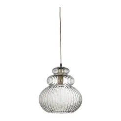Bloomingville Sybia Pendel Ø 31,5 x H 33 cm - Glas - Grå