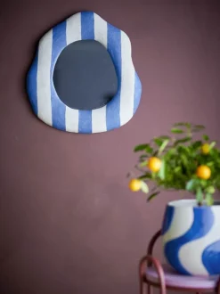 Bloomingville Travis Vægspejl B 39,5 x L 38,5 cm - Polyresin - Blå