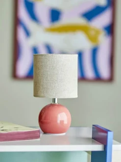 Bloomingville Valdis Bordlampe Ø 13 x L 24 cm - Stentøj - Lyserød