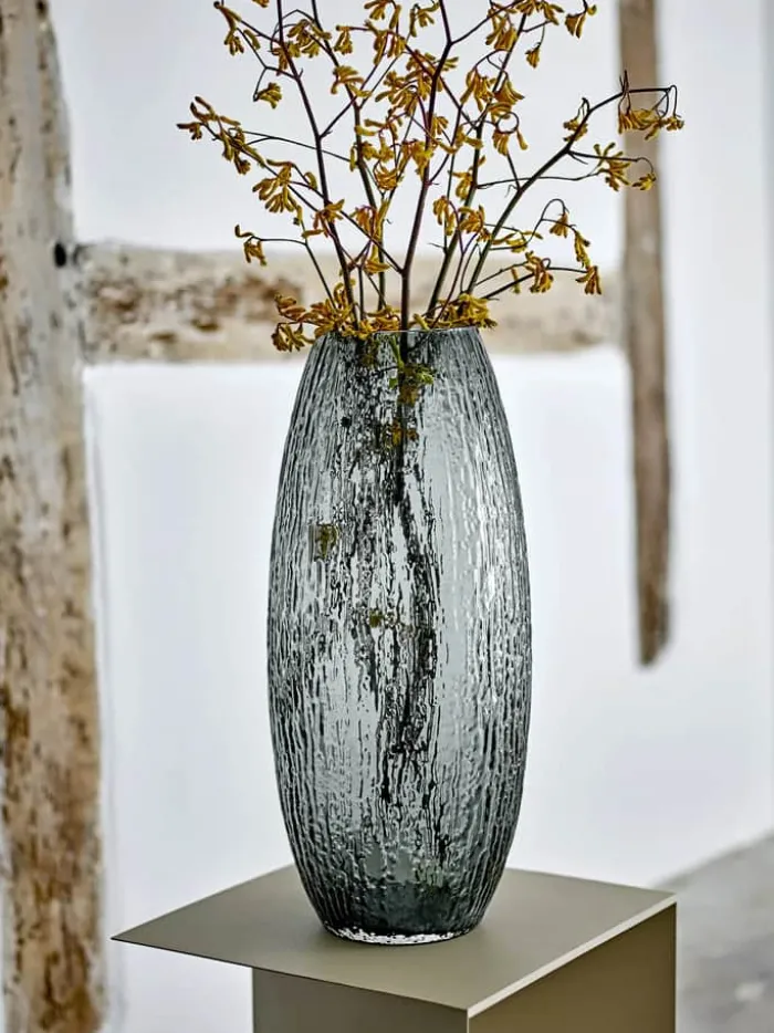 Bloomingville Vase - Brock Ø 22 x H 50 cm - Glas - Grå