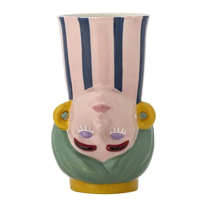 Bloomingville Vase - Miss Jody Ø 14 x H 22,5 cm - Stentøj - Rose