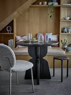 Bloomingville Vixen Spisebord Ø 80 x H 75 cm - Fyrretræ - Sort