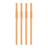 Bodum Bistro Silikonesugerør - 4 stk L 24 cm - Rustfri stål/plastik/silikone - Peach