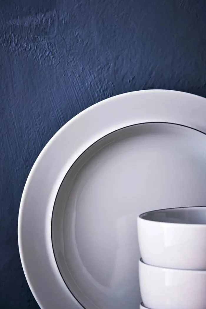 Bodum Blå Kagetallerken - Online særtilbud Ø 18,5 cm - Porcelæn - Hvid