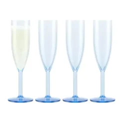 Bodum Oktett Champagneglas - 4 stk. 12 cl - Plastik - Blå