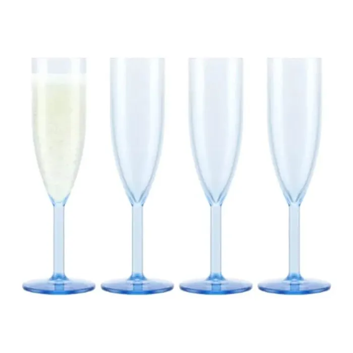 Bodum Oktett Champagneglas - 4 stk. 12 cl - Plastik - Blå