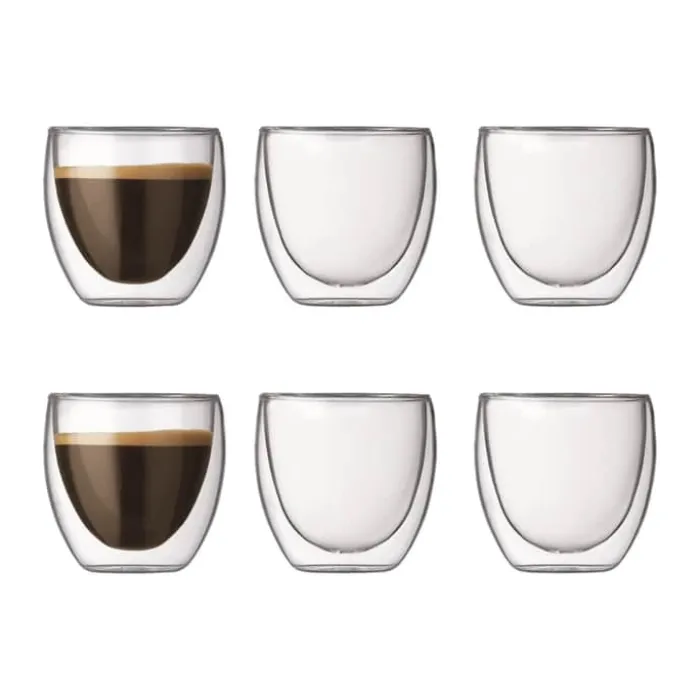 Bodum Pavina Espressoglas - 6 stk. 8 cl - Glas - Klar