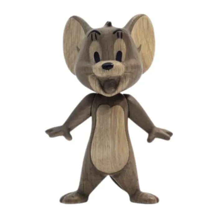BOYHOOD Tom & Jerry træfigur - Jerry H 12 cm - Egetræ