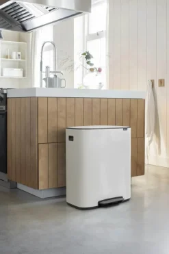 Brabantia BO Pedalspand 2 x 30 liter - Metal - Hvid