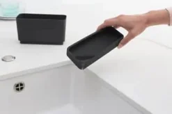 Brabantia Sink-side Holder til opvaskemiddel- og børste H 11,5 x B 19 x D 8,5 cm - Silikone - Grå