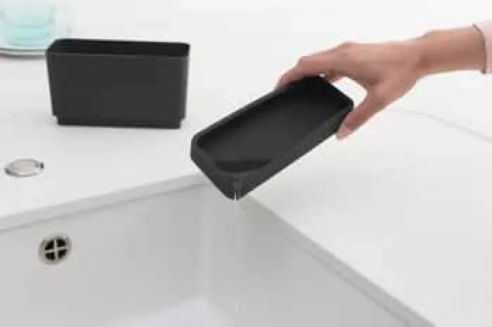 Brabantia Sink-side Holder til opvaskemiddel- og børste H 11,5 x B 19 x D 8,5 cm - Silikone - Grå