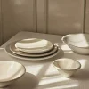 Broste Copenhagen Alfredo Serveringsfad Ø 35 x H 3,5 cm - Stentøj - Light Grey