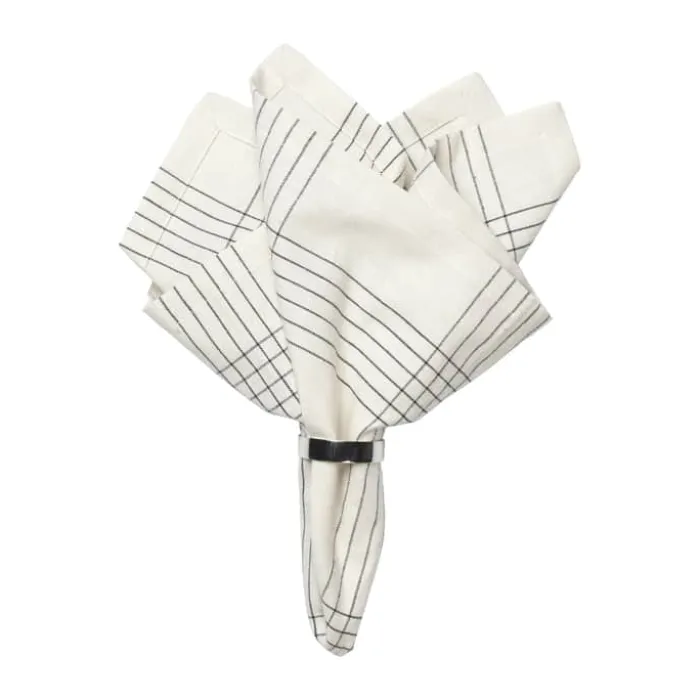 Broste Copenhagen Alice Stofserviet B 45 x L 45 cm - Bomuld - Sort