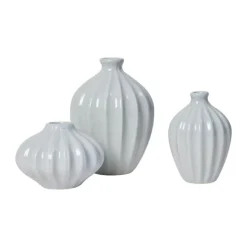 Broste Copenhagen Amalie Vase - 3 stk. Ø 12 x H 15 cm - Keramik - Blå