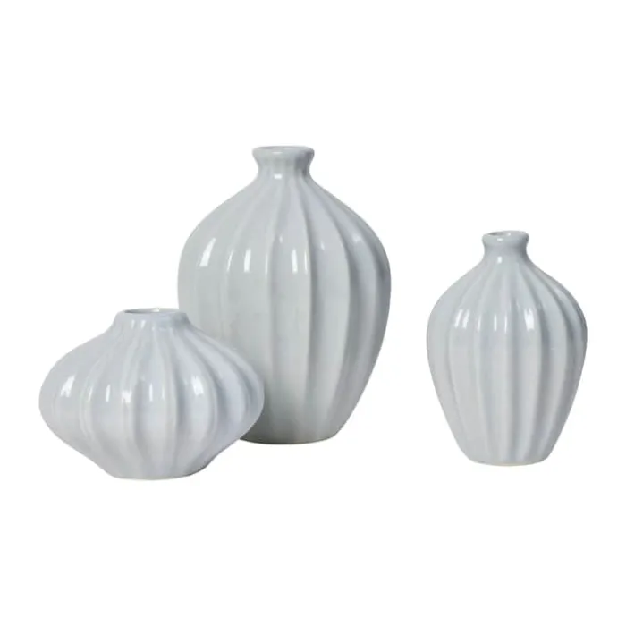 Broste Copenhagen Amalie Vase - 3 stk. Ø 12 x H 15 cm - Keramik - Blå